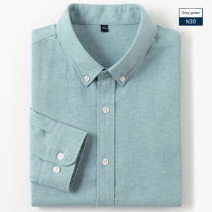 <span class=keywords><strong>Oxford</strong></span> algodón sarga hombres de alta calidad antiarrugas manga larga para Polo personalizable blanco negocios Formal otoño - Product Image 3