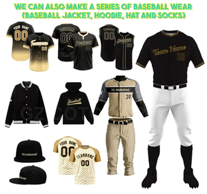 Chemise de baseball pour homme en sublimation, vierge, sport, voyage, mode, décontractée, boutonnée, t-shirts, hip-hop, chemise de baseball noire - Product Image 4