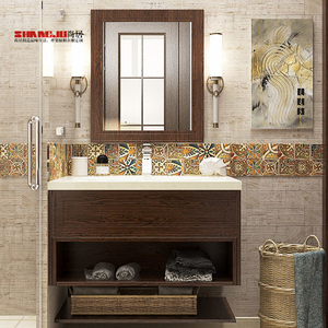 Mueble de baño esquinero <span class=keywords><strong>con</strong></span> lavabo, mueble de madera, barato - Product Image 3