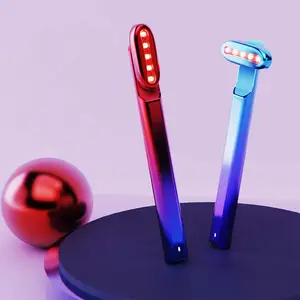 New Beauty Products 2024 4 In 1 Rechargeable Ems Red Light Therapy Skin Care Tool Eye Massage Stick Facial Eye Massager Wand