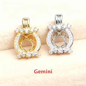 2026 <span class=keywords><strong>Fashion</strong></span> S925 liontin kandang perak kalung 12 rasi bintang liontin zodiak dengan pengaturan kosong mutiara hadiah yang indah - Product Image 4