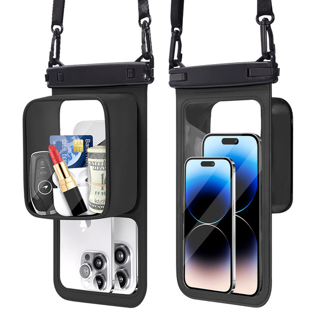 7.5/8.5 Inch Crossbody IPX8 Waterproof Phone Pouch Big Size Beach Dry Sports Bag with Floating Feature for Cellphones