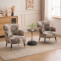 Canapé simple rétro américain du milieu du siècle, fauteuil d'appoint en tissu pour salon, balcon, chambre à coucher, maison d'hôtes