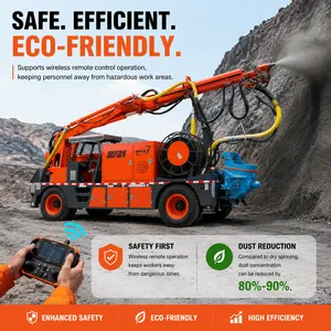 <span class=keywords><strong>Camion</strong></span> à béton projeté humide avec moteur 68000W, tension 380V, robot de projection de béton télécommandé pour tunnel - Product Image 2