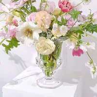 Grand vase moderne en cristal sur pieds hauts pour arrangement floral hydroponique, écologique, pour mariage, Bar Mitzvah, fête, art floral rétro, cadeau