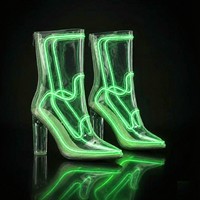 Mehrfarbige transparente EL-Draht-Stiefel mit Leuchteffekt