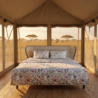 Housse de couette moderne en coton lavé imprimé géométrique, draps-housses et taies d'oreiller toutes saisons, vente en gros, durable, 300 fils/cm²