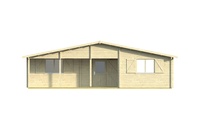 Kit de maison préfabriquée de style chalet en bois moderne à grand espace pour salon, style cabane en rondins