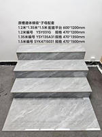 Carrelage d'escalier en porcelaine 1500x300mm de Foshan, taille personnalisée, carrelage de nez de marche pleine masse avec rainure pour marche et contremarche