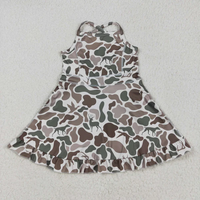 Robe-jupe de yoga d'été pour bébés filles, motif camouflage gris, vêtements de sport actifs