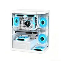 Boîtier PC haut de gamme avec ventilateurs, châssis PC gaming compatible M-ATX ITX, refroidissement liquide 360 mm, 7 emplacements pour ventilateurs, 1 SSD, 1 HDD, accessoire pour PC.