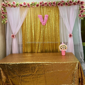 Đảng Wedding Photo Booth <span class=keywords><strong>Backdrop</strong></span> Trang Trí Bảng Điều Khiển Vàng Long Lanh Sequin Rèm Cửa Treo Lên - Product Image 6