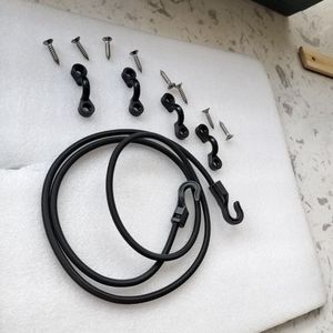 Accessoire de kayak, corde élastique de 4 mm avec crochet et filet de rangement à clip en C, pour lacs, rivières, usage récréatif, matériau en caoutchouc, ajustement universel - Product Image 3