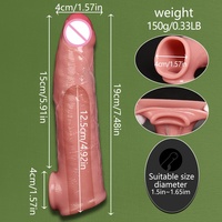 Manchon pénien en silicone épaissi et allongé, creux, pour homme, avec texture dentaire, jouet sexuel, vente en gros LM-CT609-6