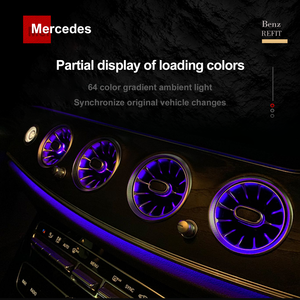 ช่องระบายอากาศ Ambient Light Turbo สำหรับรถยนต์เมอร์เซเดสเบนซ์ ปี 2014-2025 รุ่น W213/W222/W205/W206/X253, อัพเกรดเรืองแสงแบบ OEM 1:1, ติดตั้งได้โดยตรง - Product Image 2