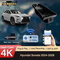 Caméra de tableau de bord Holroadx 4K à double objectif OEM Plug&Play pour Sonata 2024-2026 avec enregistreur vidéo, contrôle par application et Wi-Fi