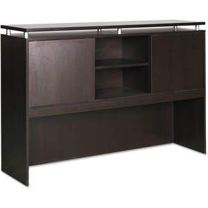 Escritorio Alera Sedina Series Espresso de 72w x 15d x 42.5h con puertas correderas y organizador de cajones - Product Image 2