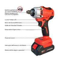 Clé électrique et kits combinés sans balais 20V 21V Outils sans fil au lithium-ion Ensemble de boîtes à outils en plastique pris en charge par l'OEM