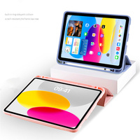 Étui en silicone souple et fin pour tablette intelligente iPad 10e génération 10.9 pouces 2022 avec fente pour crayon