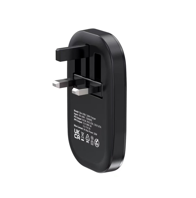 Yilon GaN Mobile Phone Uk Standard 3 Pins USB + Type-c Fast Charge Plug Compatible for samsung iphone