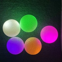 Balle de golf lumineuse LED Wald AX-2577F personnalisable avec logo, trois pièces, en caoutchouc et surlyn, écologique, pour la nuit, 80-90 mètres