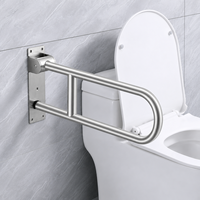 Barres d'appui de sécurité en acier inoxydable pour toilettes, douches et salles de bain, design pliable antidérapant pour les besoins d'accessibilité des personnes