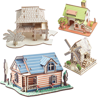 Kit de construction de puzzle 3D en bois d'assemblage, jouet éducatif de dessin animé fait à la main, découpe laser écologique pour les 3 ans et plus