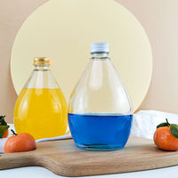 Bouteille de boisson créative en forme de goutte de 100 ml, 280 ml, 350 ml, 500 ml, bouteille en verre givrée transparente personnalisée