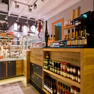 Vitrine de barre en bois massif minimaliste moderne avec éclairage LED-Service d'usine pour les magasins de détail - Product Image 6