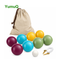 YumuQ – Ensemble de boules de pétanque souples de 90 mm pour l'extérieur, jeu de pelouse, boules de boccia en caoutchouc avec sac de transport pour jardin