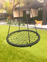 Balançoire de jeu en corde PE avec cadre en alliage de 60 cm, siège en filet pour intérieur et extérieur, idéale pour les jardins d'enfants et les parcs d'aventure