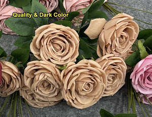 <span class=keywords><strong>Bouquet</strong></span> di Rose Bianche e Rosa a 9 Rami con Foglie, Economico ed Elegante <span class=keywords><strong>per</strong></span> Matrimoni, Eventi, Noleggio e Decorazioni Aziendali - Product Image 6