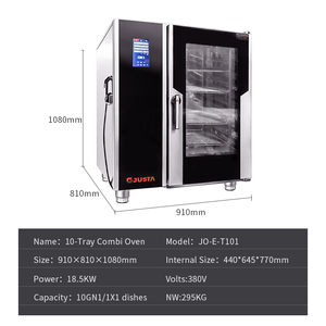 อุปกรณ์ครัวสำหรับธุรกิจ  เตาอบไอน้ำสเต็ก 10 ถาด/เตาอบคอมบิสเตมเปอร์/เตาอบจัสต้า สำหรับร้านอาหาร - Product Image 4