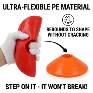 Kit de cônes d'agilité portables en maille colorée en PE pour l'école, la gym, le fitness, l'exercice et le football - Product Image 1