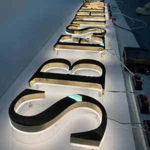 Metal backlight sign letters Led 3D lighting luminous word billboard customization