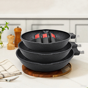 Poêle à frire commerciale multi-plis 24/26/28cm Poêle à frire antiadhésive en aluminium moulé sous pression avec poignée amovible - Product Image 1