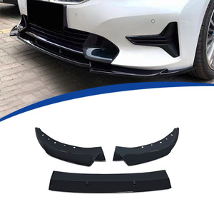 Lèvre de spoiler avant BMW Série 3 G20, noir brillant, plastique ABS, design 3 sections, pour 2019-2022 - Product Image 1