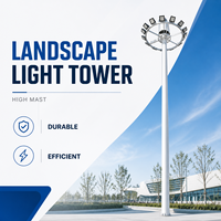 Farol Decorativo LED para Exteriores, Lámpara de Jardín, Poste de Acero Galvanizado en Caliente Q235B Q355B, Altura y Cantidad Personalizables
