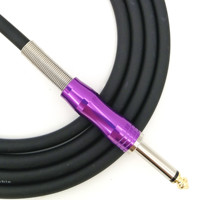 Câble de guitare en gros d'usine, cordon d'instrument mono TS 6,35 mm avec protection anti-pression, prise métallique multicolore, fil personnalisé OEM