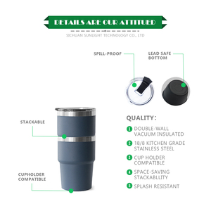 Tasse à café personnalisée en acier inoxydable isolée, <span class=keywords><strong>gobelet</strong></span> de voyage empilable, mug thermique sous vide pour latte avec nom gravé au laser - Product Image 2