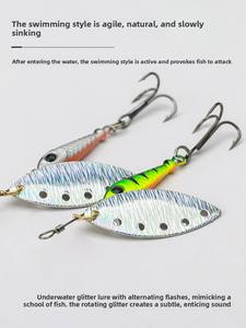 Leurre rotatif Daoyu en acier inoxydable réactif aux UV, luminescent dans l'obscurité, avec paillettes, <span class=keywords><strong>pour</strong></span> <span class=keywords><strong>la</strong></span> pêche nocturne au bar et à <span class=keywords><strong>la</strong></span> <span class=keywords><strong>truite</strong></span> - Product Image 5