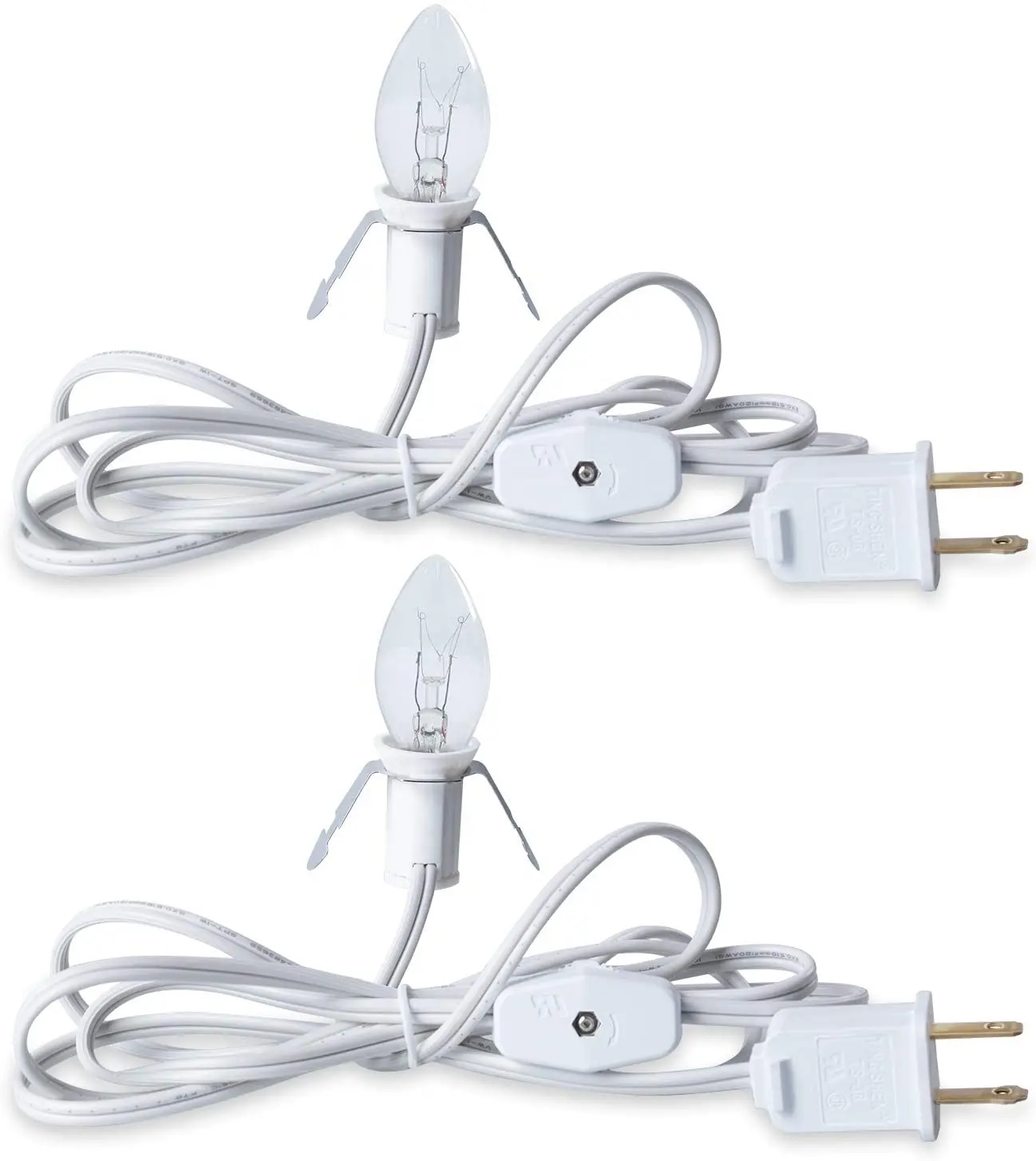 Zubehör kabel mit einer LED-Glühbirne, 6 Fuß weißes Kabel mit Drehschalter steckern, perfekt für Holiday Valentine