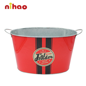 ถังน้ำแข็งโลหะชุบสังกะสีทรงกลม สี่เหลี่ยม วงรี สำหรับเบียร์ ไวน์  พร้อมโลโก้สั่งทำพิเศษ - Product Image 4