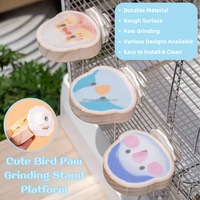 Support de cage à oiseaux mignon en bois avec plateforme et perchoir pour le ponçage des griffes des perroquets, pour les canaris, les cockatiels et les agapornis