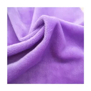100 Polyester Super Soft DTY/FDY Velboa Wholesale Knitted Minky Plain Toy/Bedding Plush Fabric
