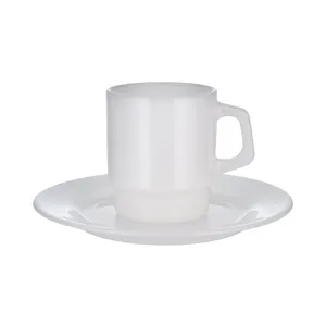 230/400 Ml 7/8 inç kahve Opal hediye fincan ve çay tabağı seti bardak kalınlaşmış renk kahve çay takımları her gün