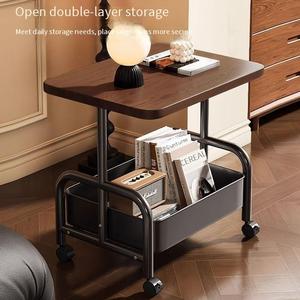 <span class=keywords><strong>Table</strong></span> basse mobile avec cadre en métal, rotation, démontage, <span class=keywords><strong>table</strong></span> d'appoint de salon, petit chariot de rangement pour la maison - Product Image 4