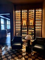 Décoration de bar de restaurant Cave à vin thermostatique en acier inoxydable stockage vitrine à vin