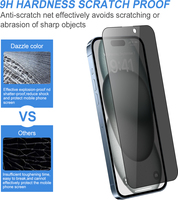 Film protecteur d'écran en verre trempé pour téléphone portable 9h Anti-espion Peeping Privacy pour Iphone Xs 11 12 13 Mini 14 15 Pro Max