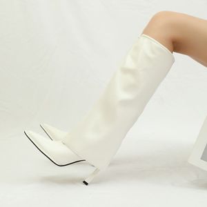 Botas de Mujer 2024, Estilo Retro, Corte Recto, 7CM, Botas Altas Hasta la Rodilla, Tacón de Aguja - Product Image 5